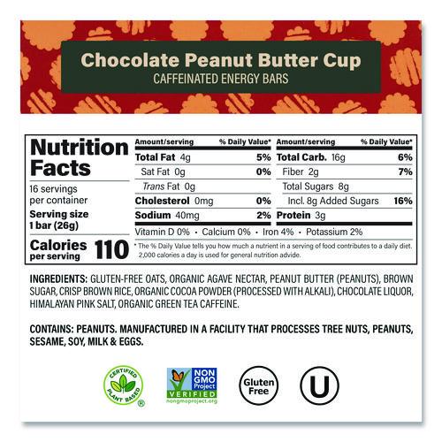 Picture of Caffeinated Energy Bar, Chocolate Peanut Butter Cup, 0.92 oz Bar, 16/Box