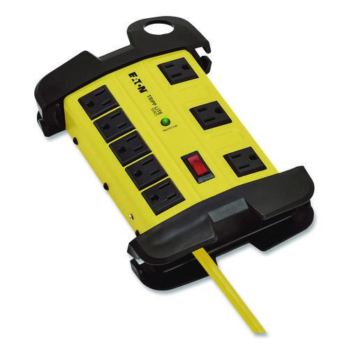 Picture of Protect It! Industrial Safety Surge Protector, 8 AC Outlets, 12 ft Cord, 1,500 J, Yellow/Black