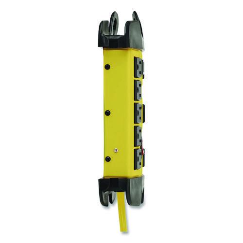 Picture of Protect It! Industrial Safety Surge Protector, 8 AC Outlets, 12 ft Cord, 1,500 J, Yellow/Black