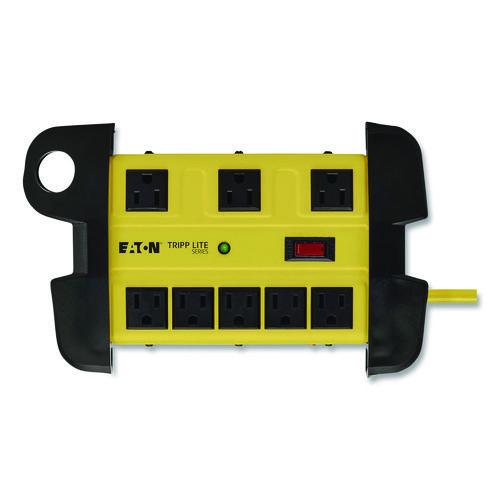 Picture of Protect It! Industrial Safety Surge Protector, 8 AC Outlets, 12 ft Cord, 1,500 J, Yellow/Black