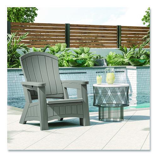 Picture of Adirondack Chair with Storage, Supports Up to 375 lb, 14.5" Seat Height, 30" x 32.5" x 38.5", Dove Gray