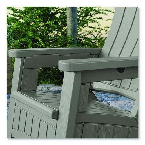 Picture of Adirondack Chair with Storage, Supports Up to 375 lb, 14.5" Seat Height, 30" x 32.5" x 38.5", Dove Gray