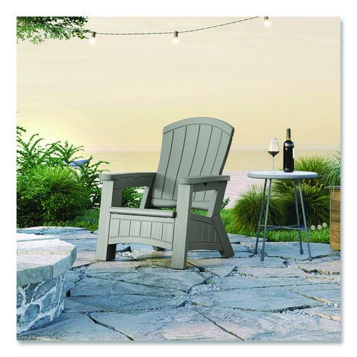 Picture of Adirondack Chair with Storage, Supports Up to 375 lb, 14.5" Seat Height, 30" x 32.5" x 38.5", Dove Gray
