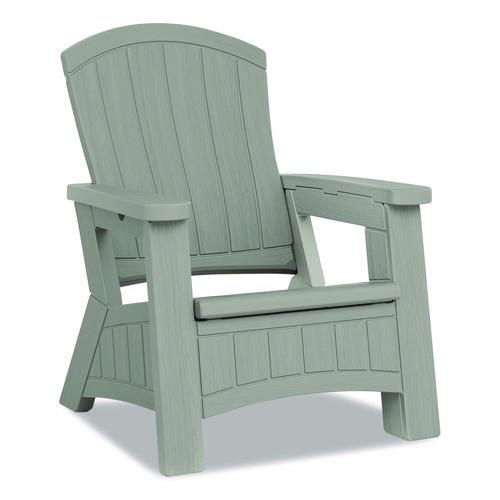 Picture of Adirondack Chair with Storage, Supports Up to 375 lb, 14.5" Seat Height, 30" x 32.5" x 38.5", Dove Gray