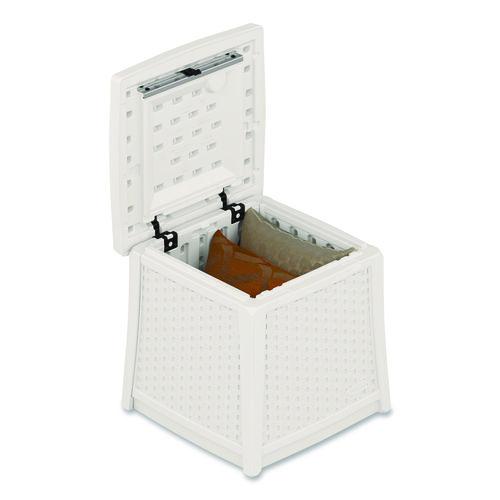 Picture of Elements End Table with Storage, Square, 18.75w x 18.75d x 18h, Ice Cube Top, Ice Cube Base/Legs
