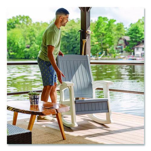 Picture of Rocking Chair with Storage, Supports Up to 375 lb, 17.25" Seat Height, 29.75" x 35" x 40.5", Dove Gray/Ice Cube