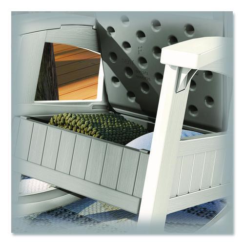 Picture of Rocking Chair with Storage, Supports Up to 375 lb, 17.25" Seat Height, 29.75" x 35" x 40.5", Dove Gray/Ice Cube