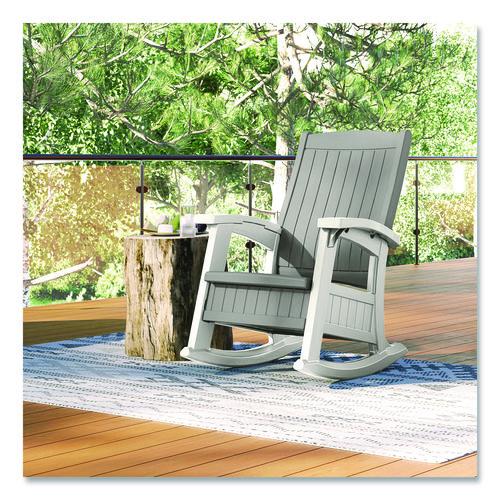 Picture of Rocking Chair with Storage, Supports Up to 375 lb, 17.25" Seat Height, 29.75" x 35" x 40.5", Dove Gray/Ice Cube