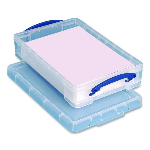 Picture of Snap-Lid Storage Bin, 1.05 gal, 10.25" x 14.5" x 3.37", Clear/Blue