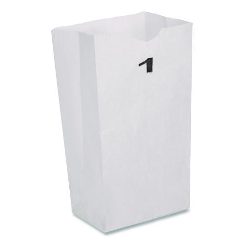 Picture of Grocery Paper Bags, 1# Size, 30# Basis Weight, 3.5" x 2.25" x 6.63", White, 500/Bundle