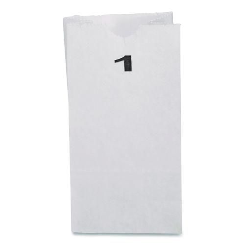 Picture of Grocery Paper Bags, 1# Size, 30# Basis Weight, 3.5" x 2.25" x 6.63", White, 500/Bundle