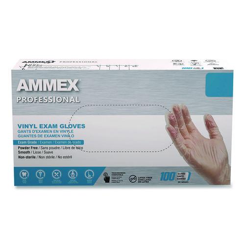 Picture of Vinyl Exam Gloves, Powder-Free, Large, Clear, 100/Box