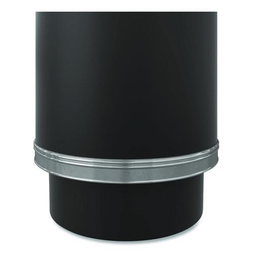 Picture of Half Round Metal Trash Can with Ashtray, 9 gal, Steel, Black