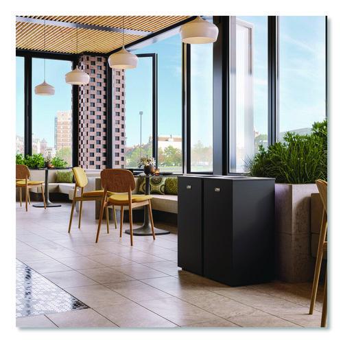 Picture of Square Metal Decorative Can, Steel, 24 gal, Black