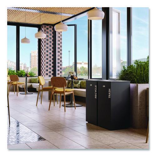 Picture of Square Metal Decorative Can, Steel, 24 gal, Black