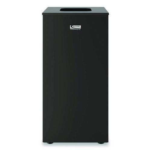 Picture of Square Metal Decorative Can, Steel, 24 gal, Black