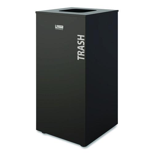 Picture of Square Metal Decorative Can, Steel, 24 gal, Black