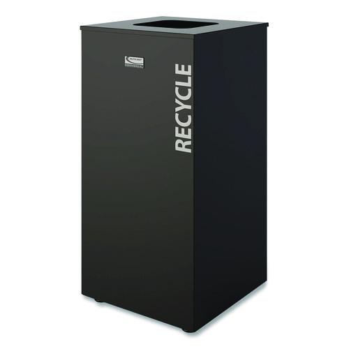 Picture of Square Metal Decorative Can, Steel, 24 gal, Black