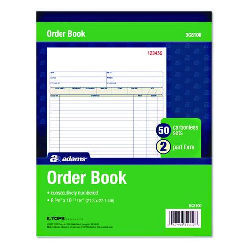 Picture of Multipart Sales Order Pad, Two-Part Carbonless, 8.38 x 10.19, 50 Forms Total