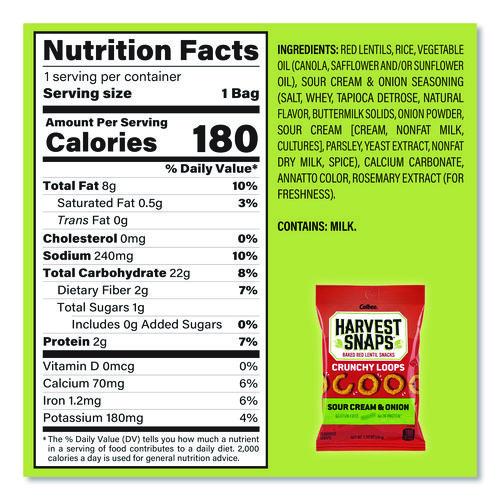 Picture of Crunchy Loops, Sour Cream and Onion, 1.35 oz Bag, 8/Box