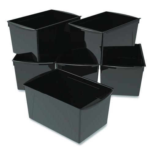 Picture of Wide Book Bin, 3.82 gal, 9.2" x 14.5" x 7", Black, 6/Pack