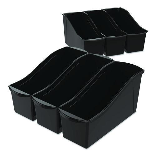 Picture of Large Book Bin, 2 gal, 5.3" x 14.3" x 7", Black, 6/Pack