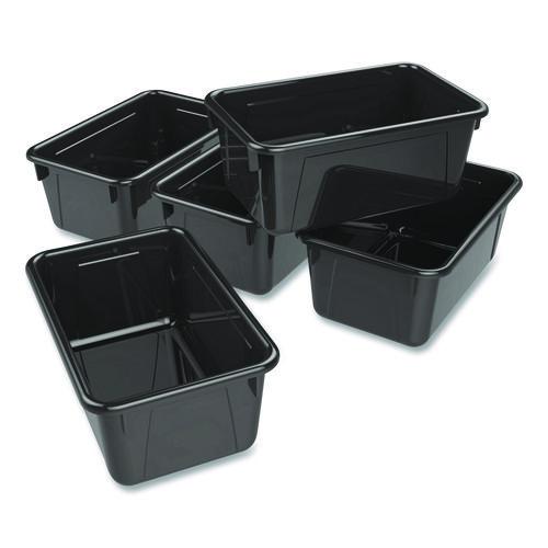 Picture of Cubby Bin, Neutral Tones, 1.8 gal, 7.8" x 12.09" x 5.18", Black, 5/Pack