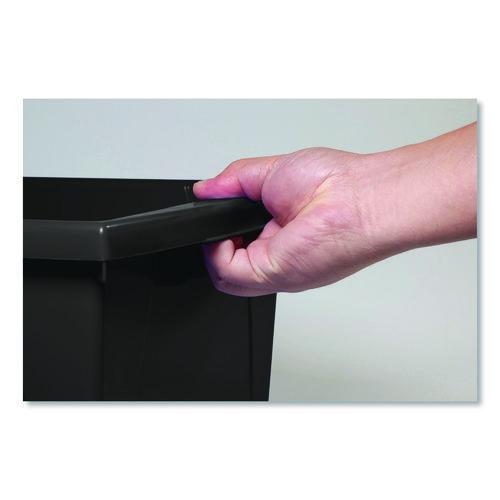 Picture of Storage Bin with Lid, 4 gal, 11.25" x 11.25" x 7.87", Black, 6/Pack