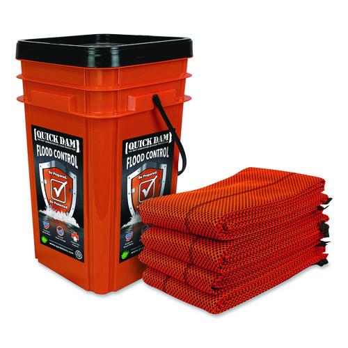 Picture of Outdoor Grab and Go Bucket Kit, (4) Hi-Vis 10 ft Flood Barriers