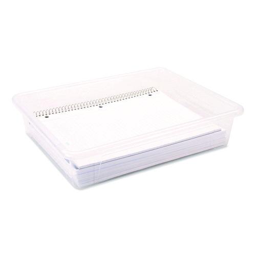 Picture of Storage Tray, Flat, 1.69 gal, 10.65" x 13.17" x 2.96", Translucent, 5/Pack