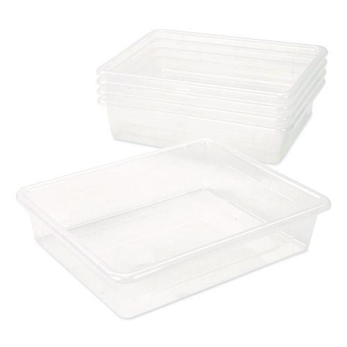 Picture of Storage Tray, Flat, 1.69 gal, 10.65" x 13.17" x 2.96", Translucent, 5/Pack