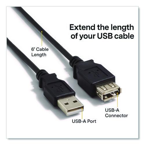 Picture of USB 2.0 Extension Cable, 6 ft, Black