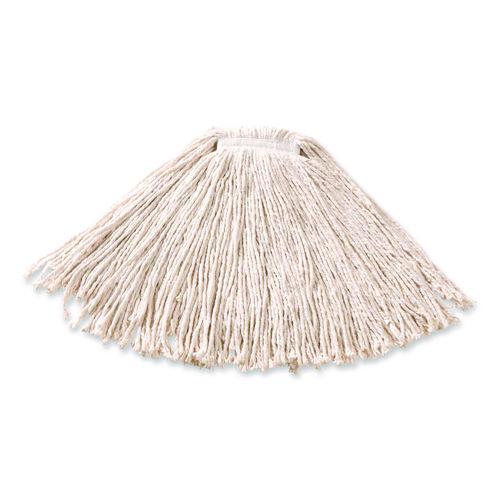 Picture of Premium Cut-End Cotton Wet Mop Head, 16 oz, White, 1" White Band, 12/Carton
