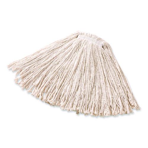 Picture of Premium Cut-End Cotton Wet Mop Head, 16 oz, White, 1" White Band, 12/Carton