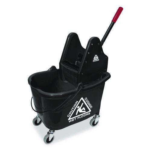 Picture of Premier Downpress Mop Bucket and Wringer, 35 qt, Black