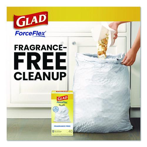 Picture of ForceFlex Kitchen Drawstring Trash Bags, Drawstring, 13 gal, Unscented, 23.47 x 25.38, White, 110 Bags/Box, 3 Boxes/Carton