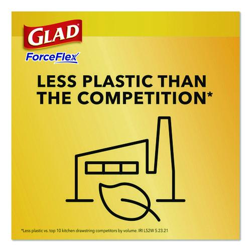 Picture of ForceFlex Kitchen Drawstring Trash Bags, Drawstring, 13 gal, Unscented, 23.47 x 25.38, White, 110 Bags/Box, 3 Boxes/Carton