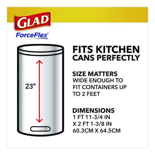 Picture of ForceFlex Kitchen Drawstring Trash Bags, Drawstring, 13 gal, Unscented, 23.47 x 25.38, White, 110 Bags/Box, 3 Boxes/Carton