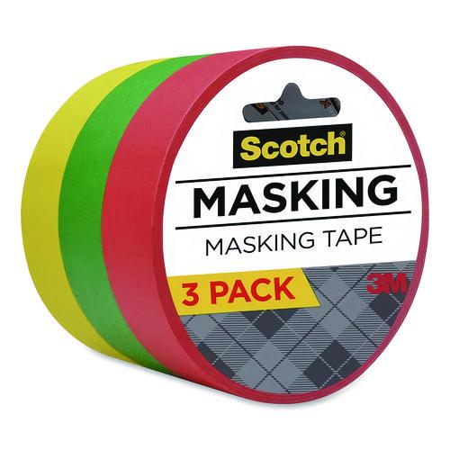 Picture of Expressions Masking Tape, 3" Core, 0.94" x 20 yds, Red, Green, Yellow, 3 Rolls/Pack