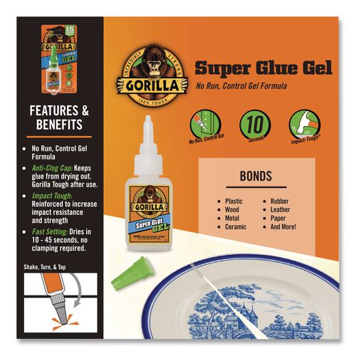 Picture of Super Glue Gel, 0.53 oz, Dries Clear