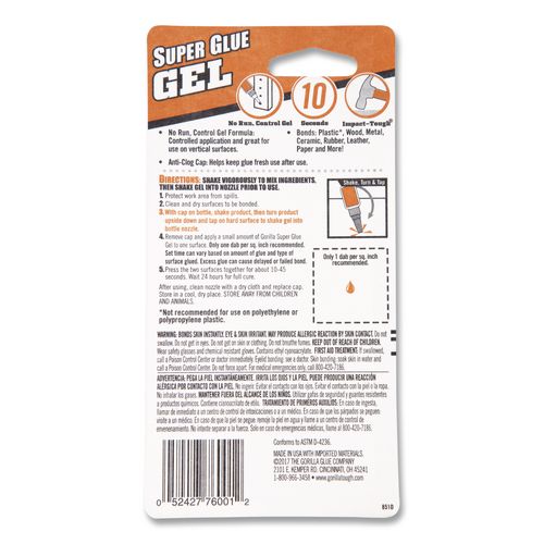 Picture of Super Glue Gel, 0.53 oz, Dries Clear