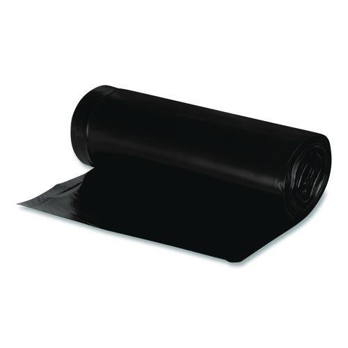 Picture of Linear Low Density Recycled Can Liners, 60 gal, 1.65 mil, 38" x 58", Black, 10 Bags/Roll, 10 Rolls/Carton
