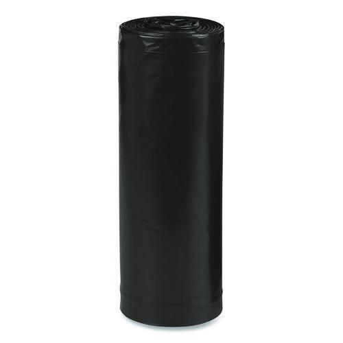 Picture of Linear Low Density Recycled Can Liners, 60 gal, 1.65 mil, 38" x 58", Black, 10 Bags/Roll, 10 Rolls/Carton