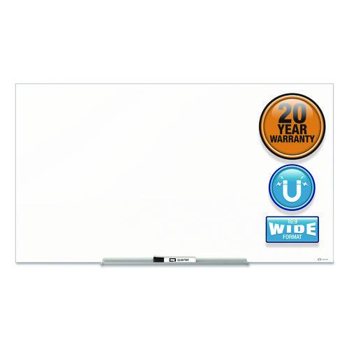 Picture of InvisaMount Magnetic Glass Marker Board, 39" x 22", White Surface