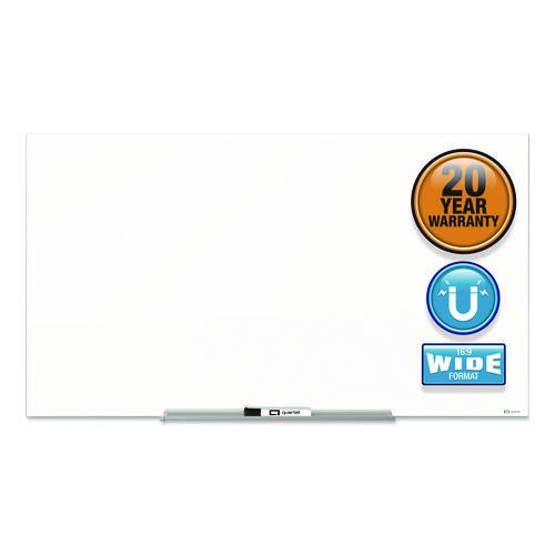 Picture of InvisaMount Magnetic Glass Marker Board, 85" x 48", White Surface