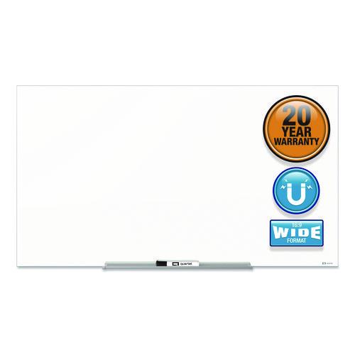 Picture of InvisaMount Magnetic Glass Marker Board, 50" x 28", White Surface
