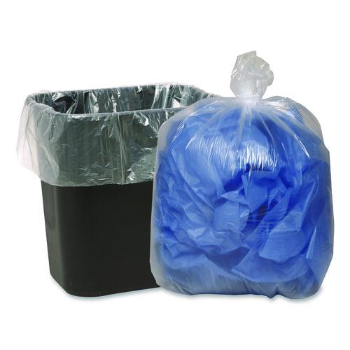 Picture of Linear Low Density Clear Recycled Can Liners, 23 gal, 1 mil, 28.5" x 43", Clear, 150/Carton