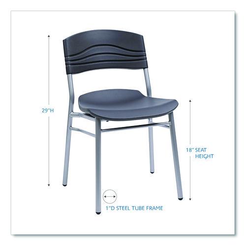 Picture of CafeWorks Chair, Supports Up to 225 lb, 18" Seat Height, Graphite Seat/Back, Silver Base, 2/Carton