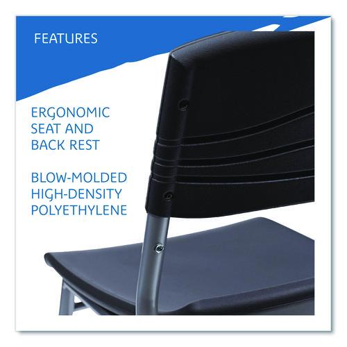 Picture of CafeWorks Chair, Supports Up to 225 lb, 18" Seat Height, Graphite Seat/Back, Silver Base, 2/Carton