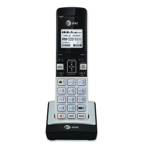 Picture of Connect to Cell TL86103 Two-Line Corded/Cordless Phone, Corded Base Station and 1 Additional Handset, Black/Silver